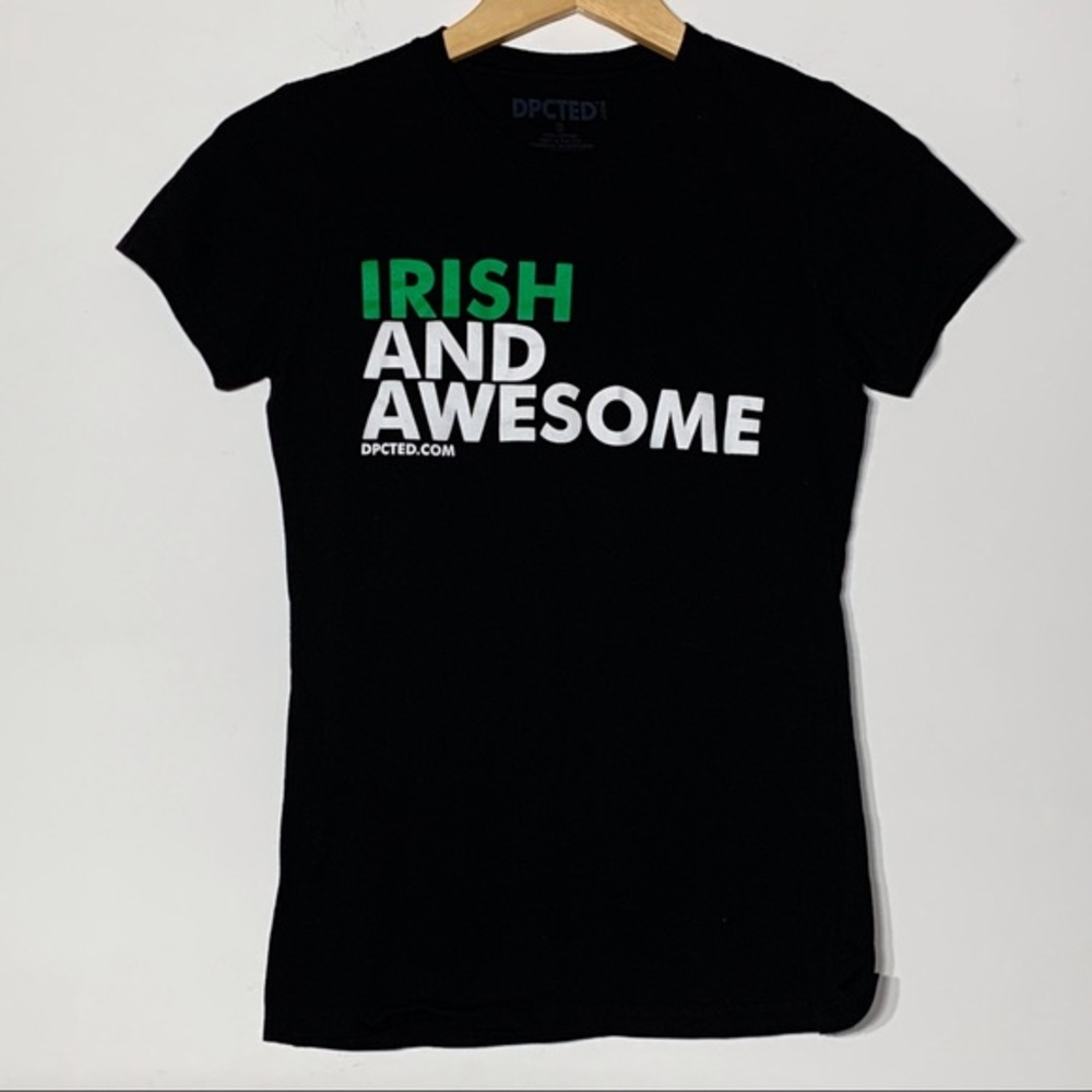 EUC DPCTED “Irish‎ and Awesome” black baby tee